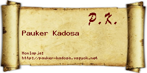 Pauker Kadosa névjegykártya